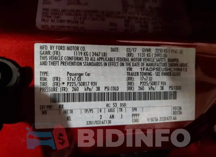 1FADP5EU5HL106613 Photo# 13