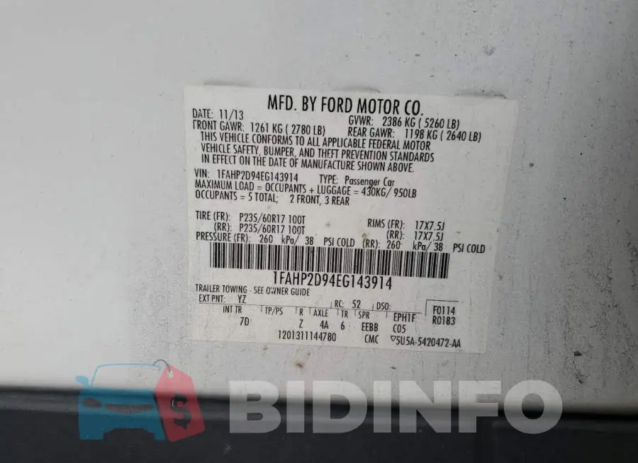 1FAHP2D94EG143914 Photo# 13