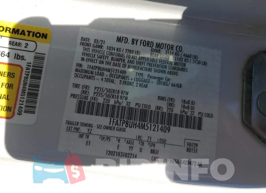 1FATP8UH4M5121409 Photo# 12