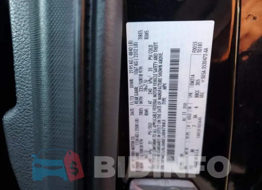 1FMCU9J98EUB67883 Photo# 13