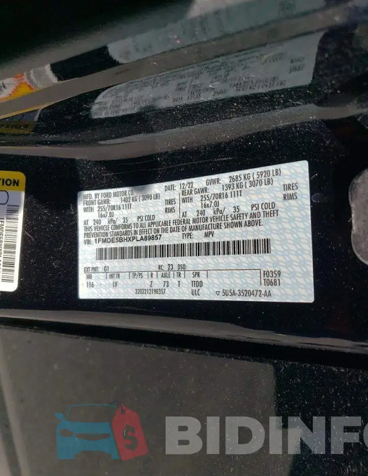 1FMDE5BHXPLA89857 Photo# 14