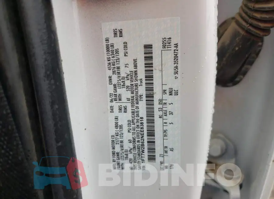 1FT7W2B62NEE83818 Photo# 13