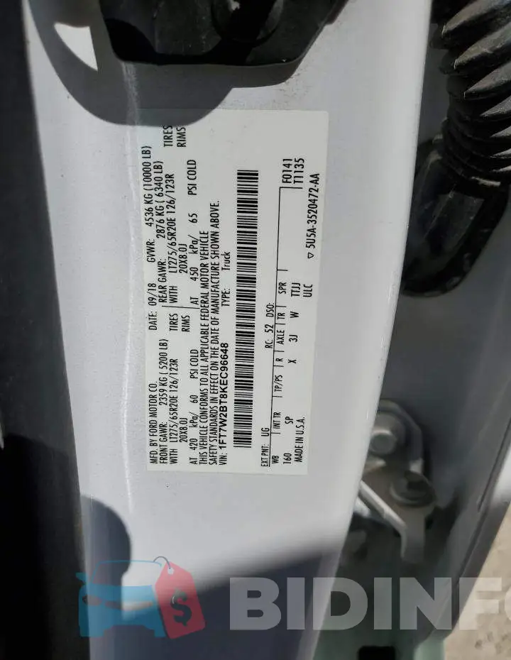 1FT7W2BT8KEC96648 Photo# 12
