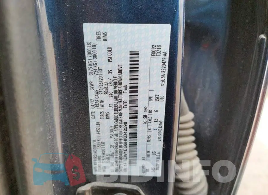 1FTEW1EG6HKD42598 Photo# 12