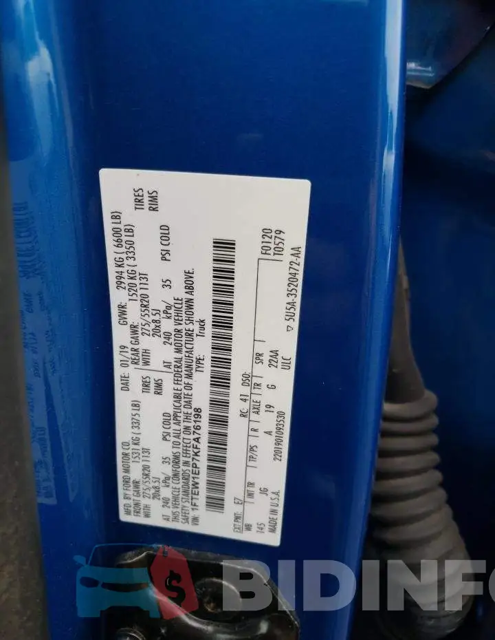 1FTEW1EP7KFA76198 Photo# 12