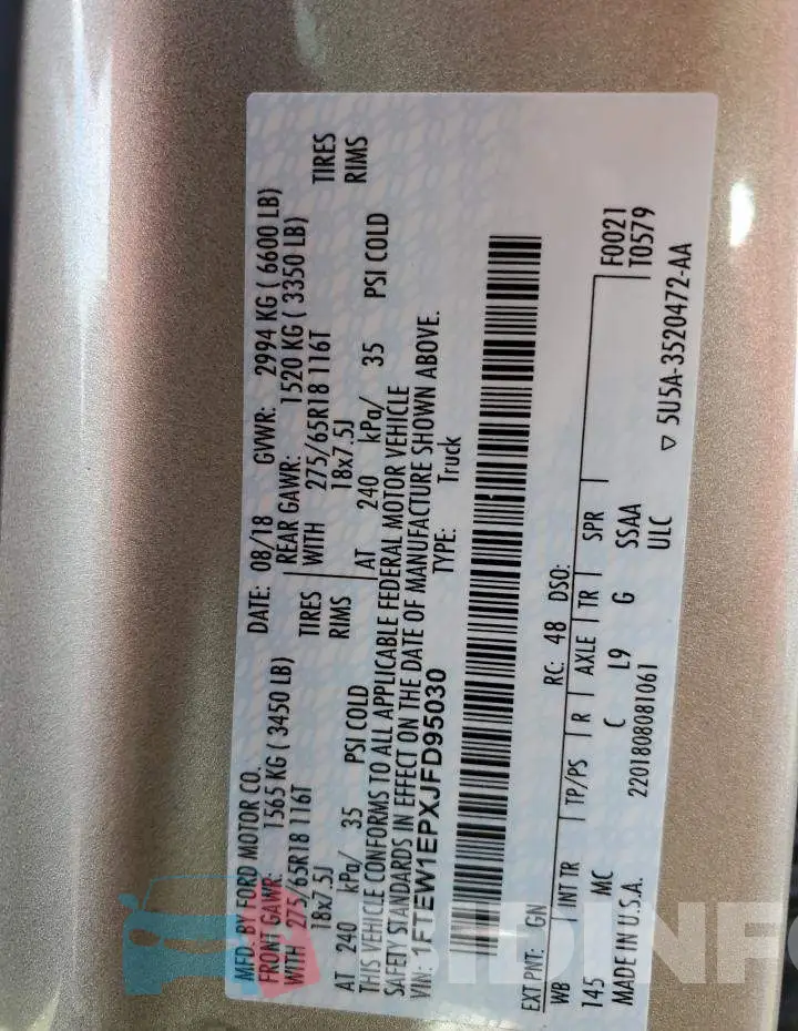 1FTEW1EPXJFD95030 Photo# 12