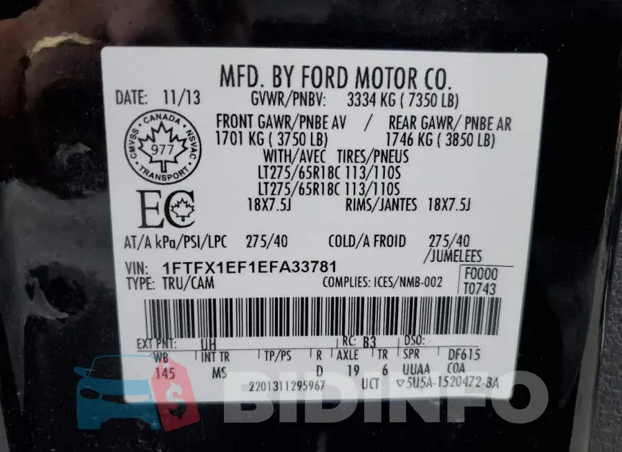 1FTFX1EF1EFA33781 Photo# 12