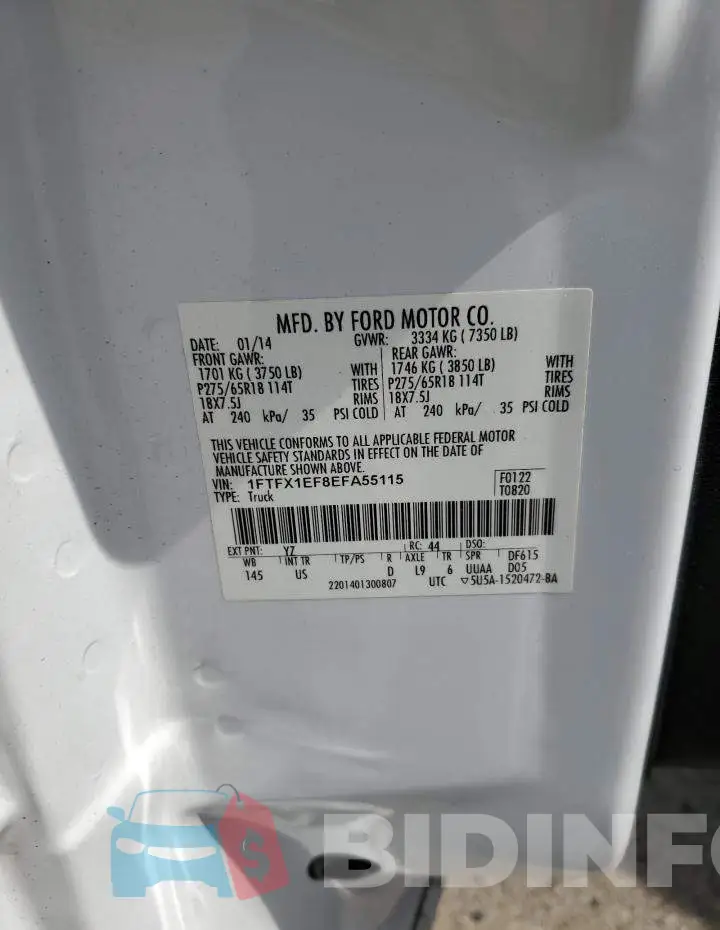 1FTFX1EF8EFA55115 Photo# 12