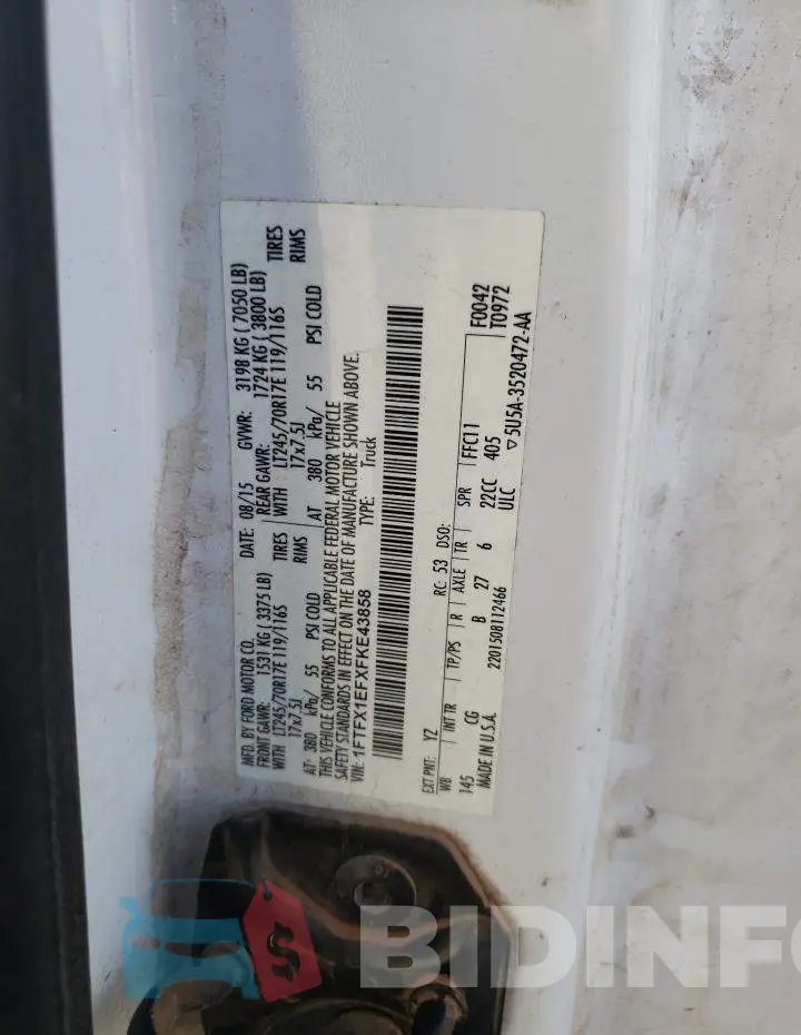 1FTFX1EFXFKE43858 Photo# 12