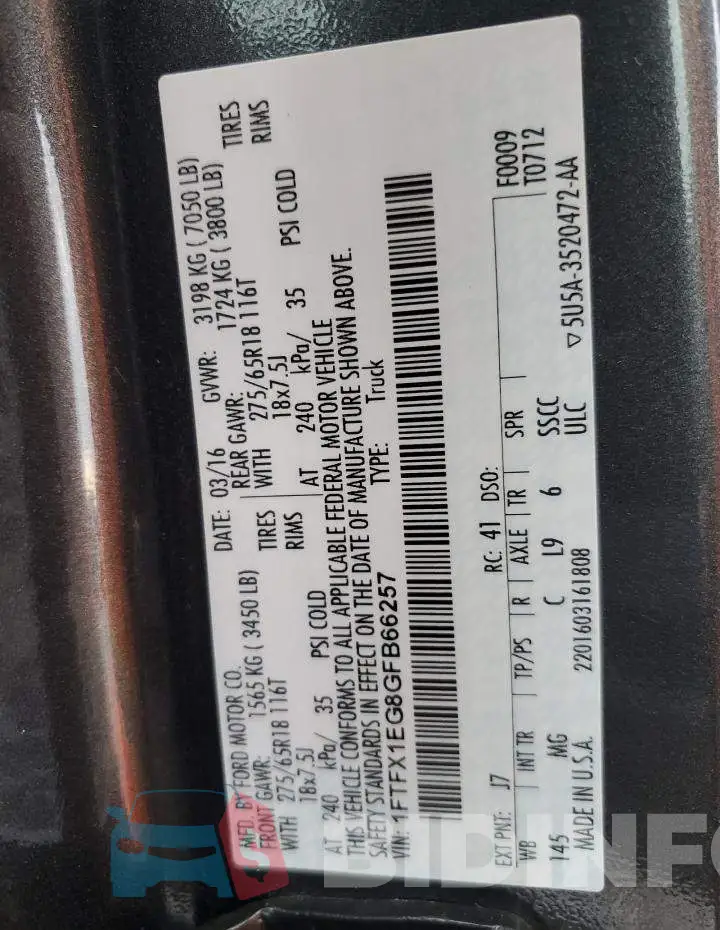 1FTFX1EG8GFB66257 Photo# 12
