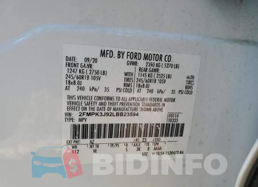2FMPK3J92LBB23594 Photo# 13