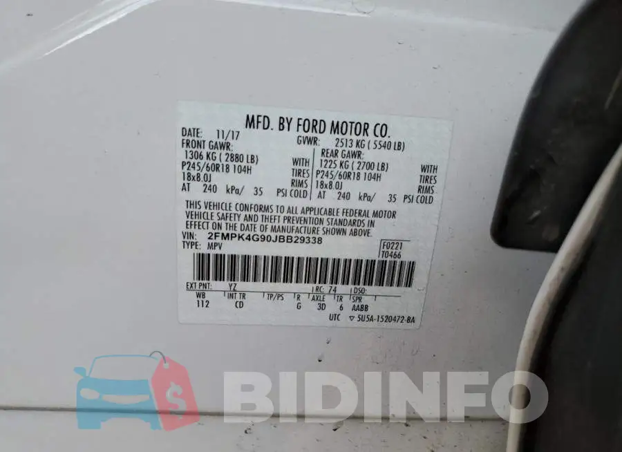 2FMPK4G90JBB29338 Photo# 13
