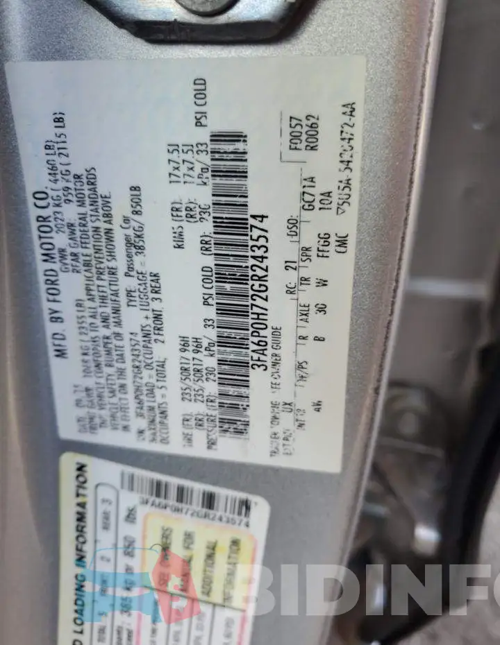 3FA6P0H72GR243574 Photo# 12
