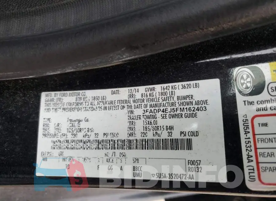 3FADP4EJ5FM162403 Photo# 12
