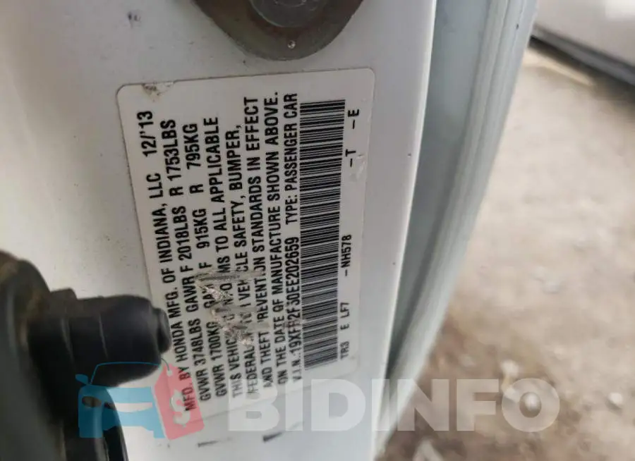 19XFB2F50EE202659 Photo# 12