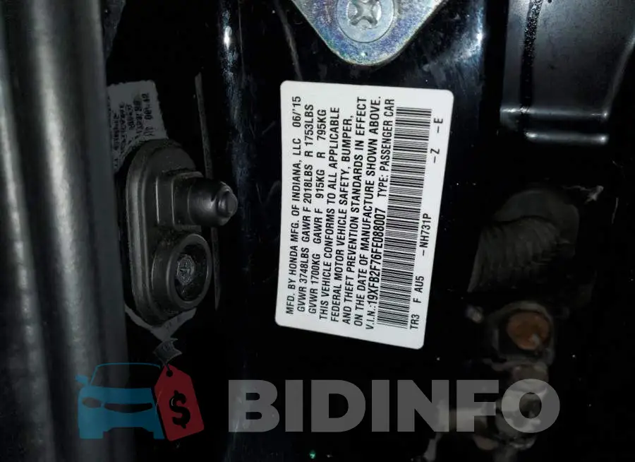 19XFB2F76FE088007 Photo# 12