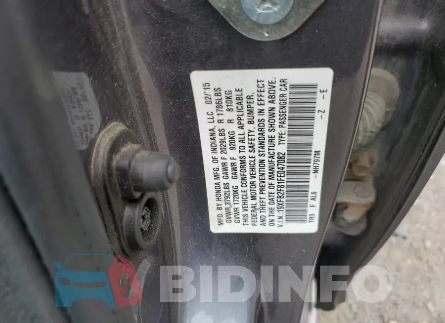19XFB2F81FE047082 Photo# 12