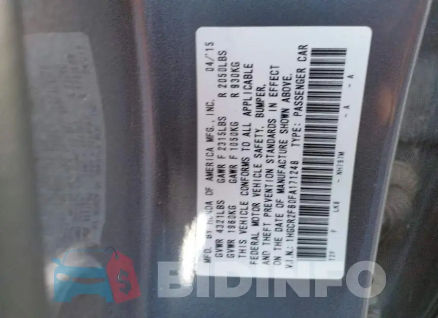1HGCR2F80FA171248 Photo# 13