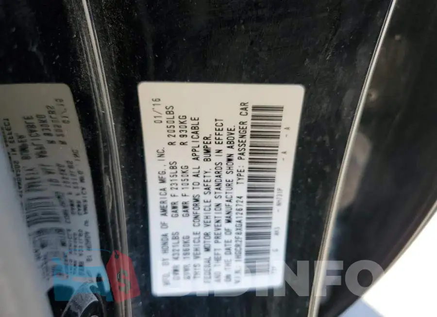 1HGCR2F8XGA126724 Photo# 12