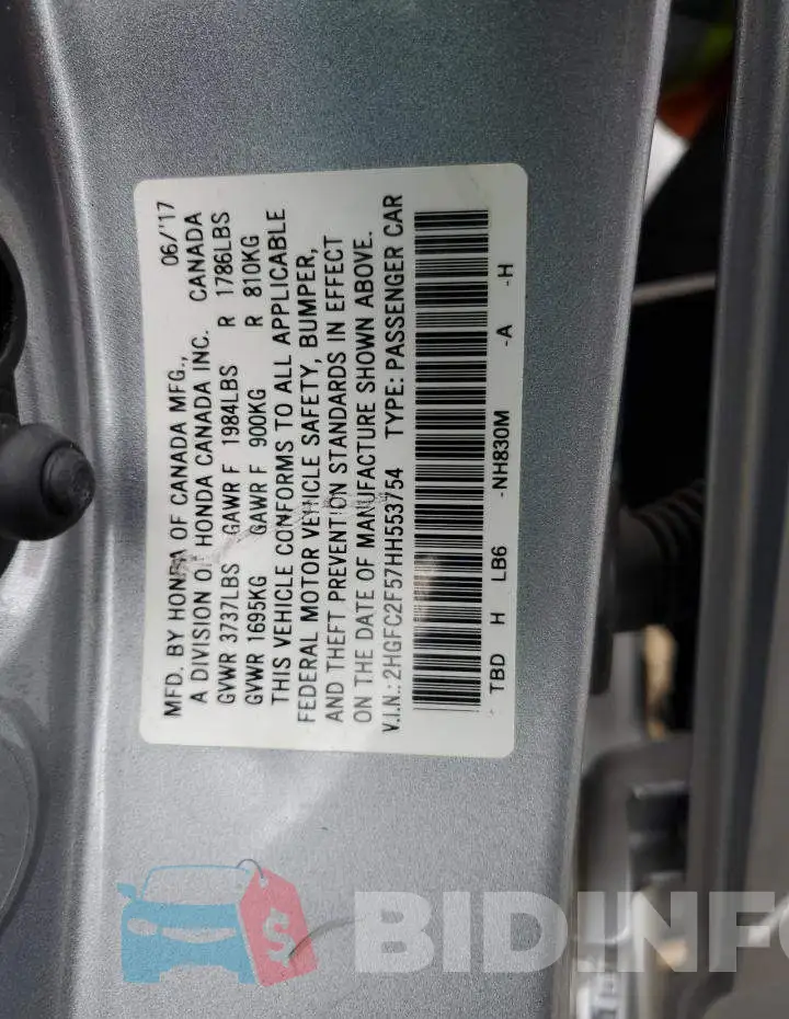 2HGFC2F57HH553754 Photo# 12