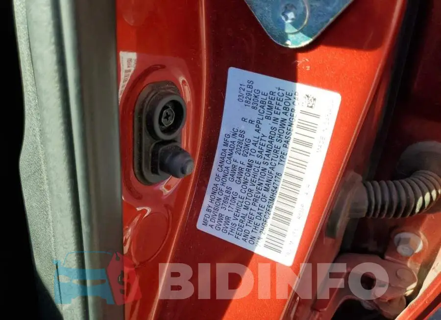 2HGFC2F63MH547176 Photo# 12