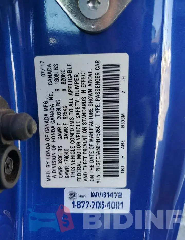 2HGFC3A56HH752601 Photo# 12