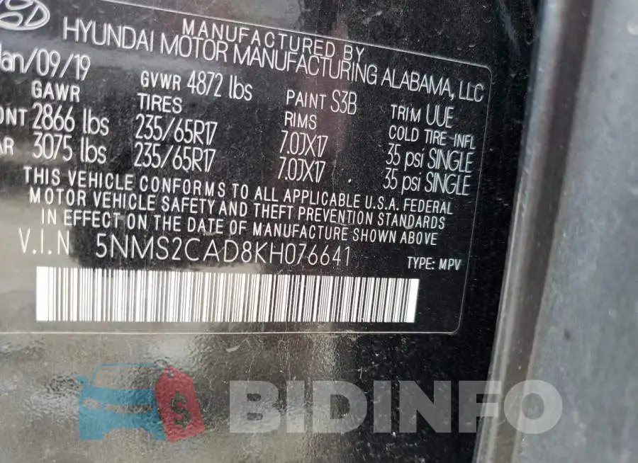5NMS2CAD8KH076641 Photo# 12