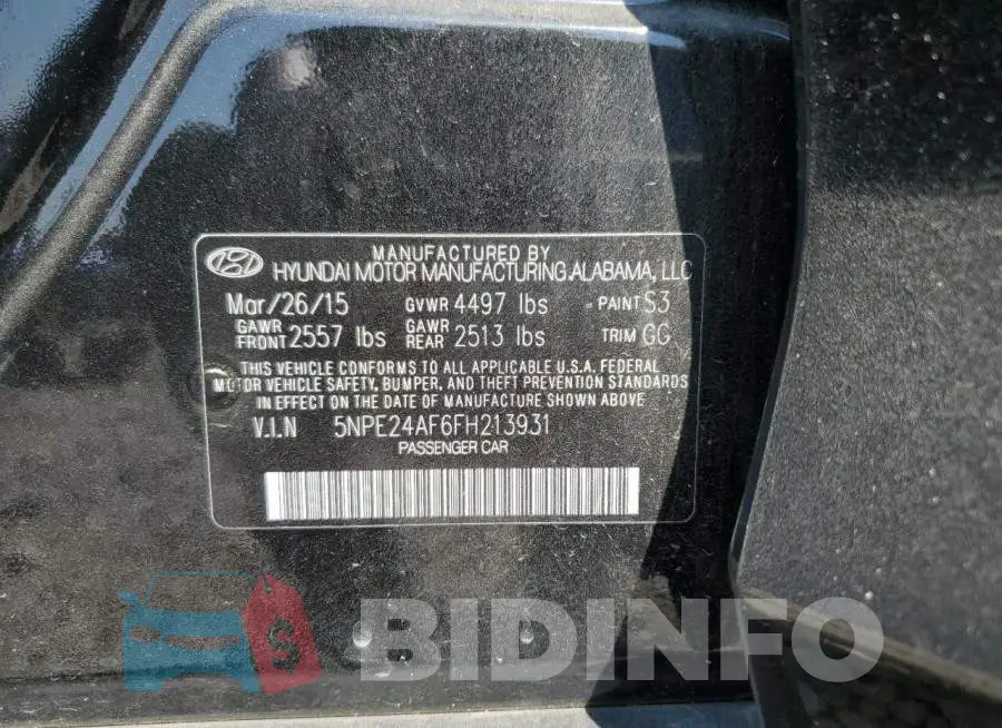 5NPE24AF6FH213931 Photo# 13