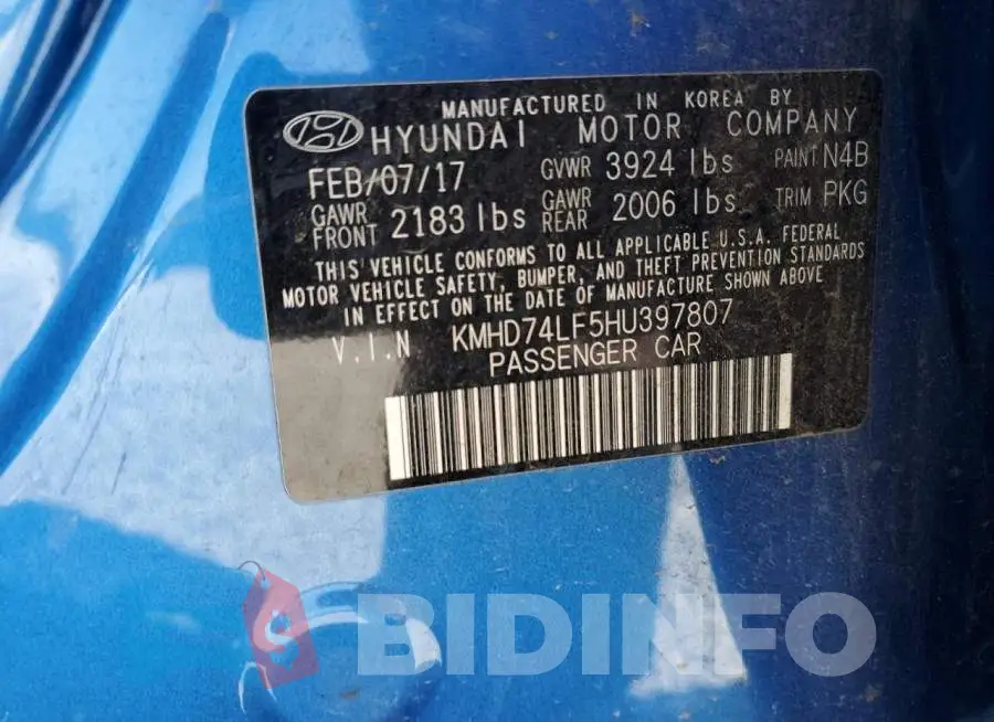 KMHD74LF5HU397807 Photo# 12