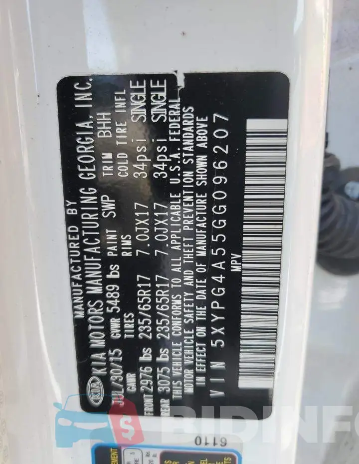 5XYPG4A55GG096207 Photo# 13