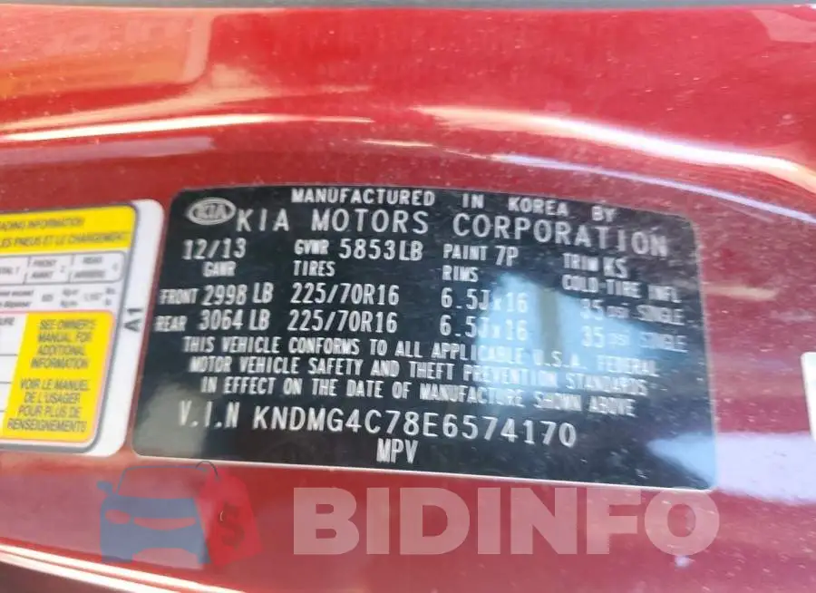 KNDMG4C78E6574170 Photo# 13