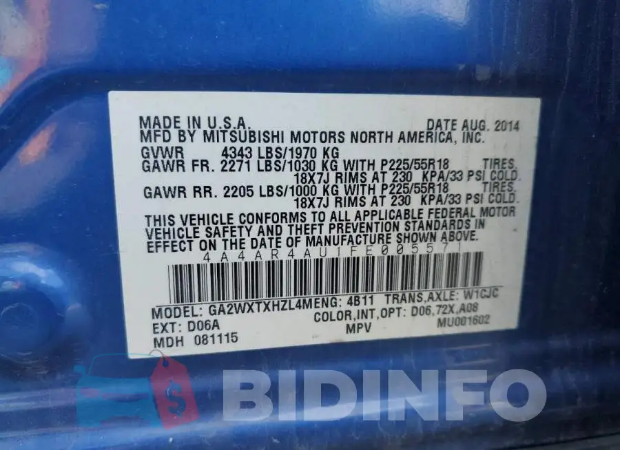 4A4AR4AU1FE005571 Photo# 13