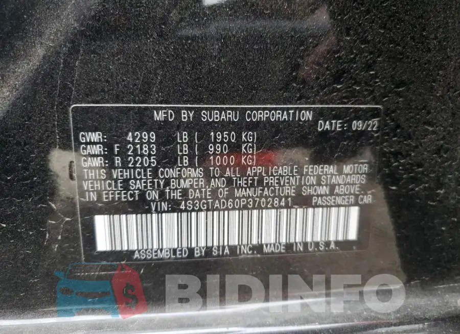 4S3GTAD60P3702841 Photo# 13