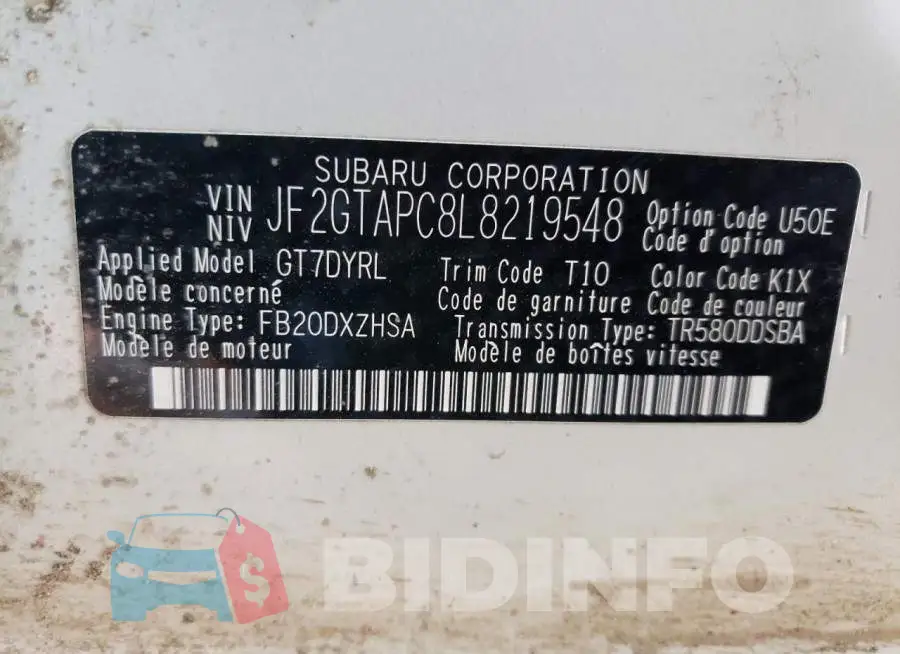 JF2GTAPC8L8219548 Photo# 13