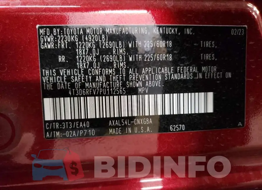 4T3D6RFV7PU112565 Photo# 14