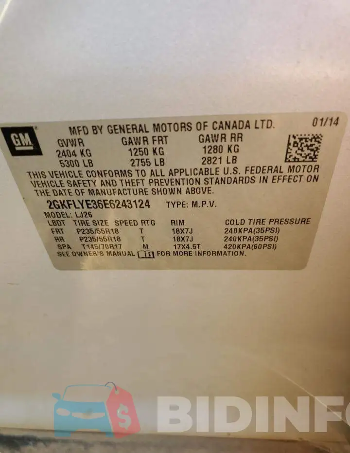 2GKFLYE36E6243124 Photo# 12