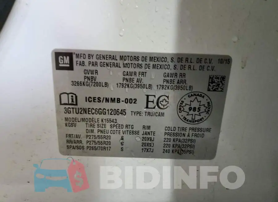 3GTU2NEC6GG120645 Photo# 13