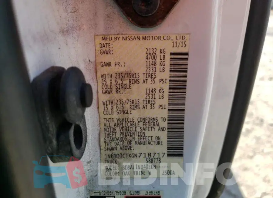 1N6BD0CTXGN718717 Photo# 12