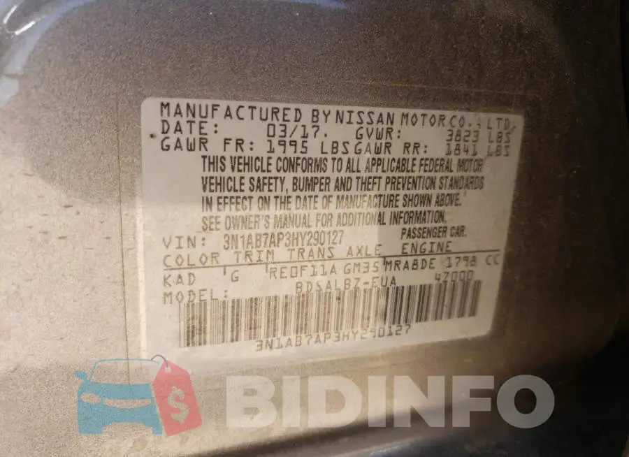 3N1AB7AP3HY290127 Photo# 13