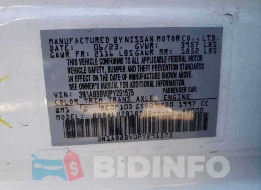3N1AB8BV0PY291575 Photo# 12