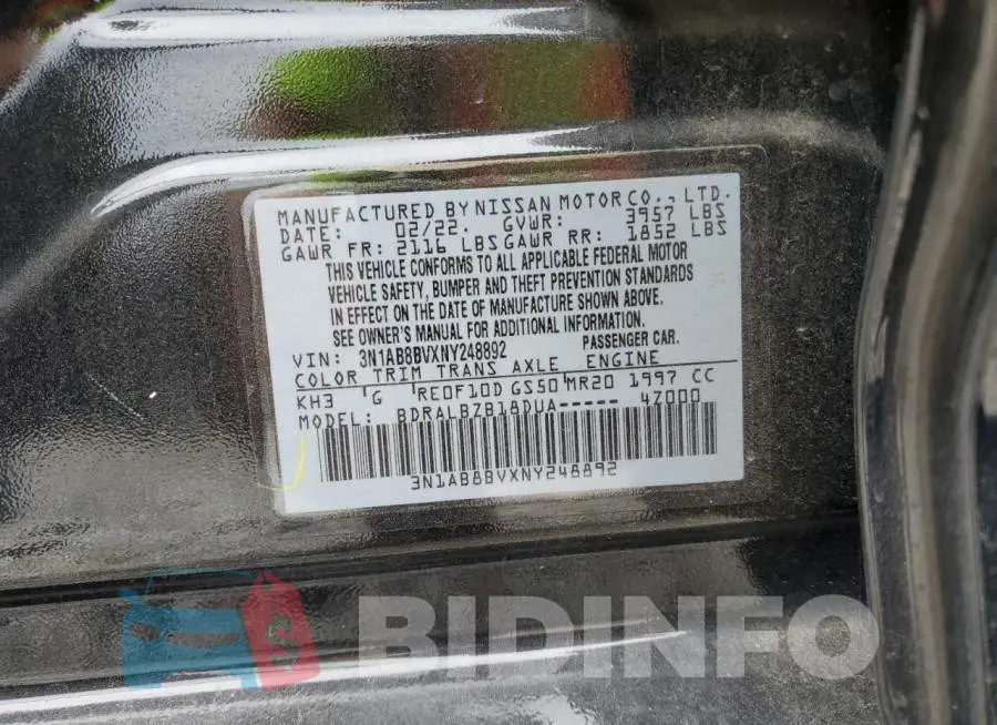 3N1AB8BVXNY248892 Photo# 12