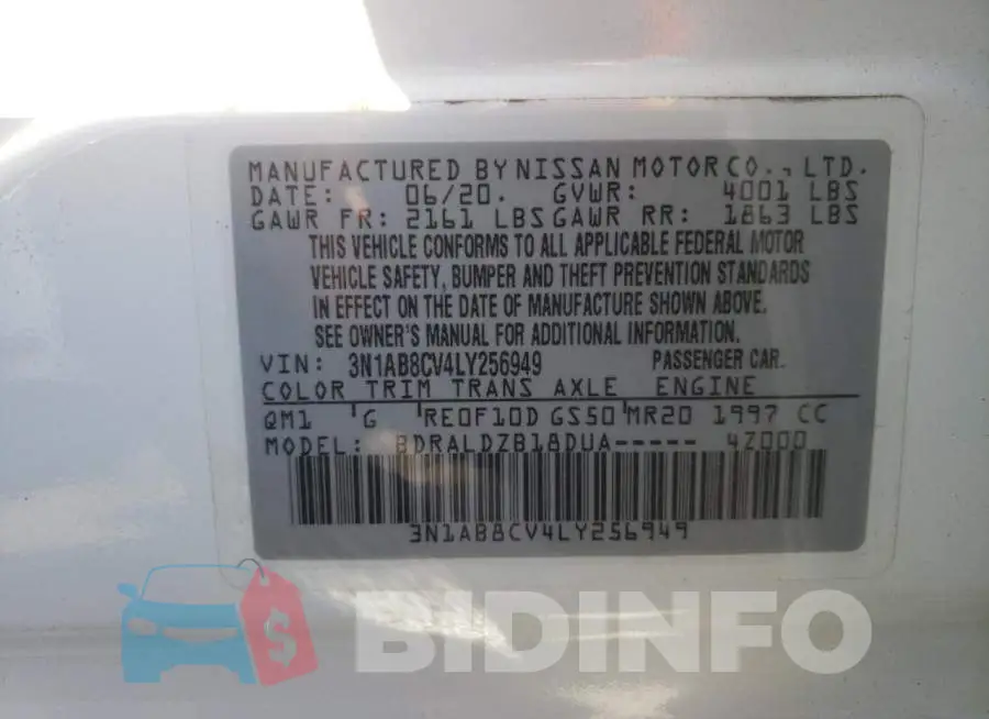 3N1AB8CV4LY256949 Photo# 12