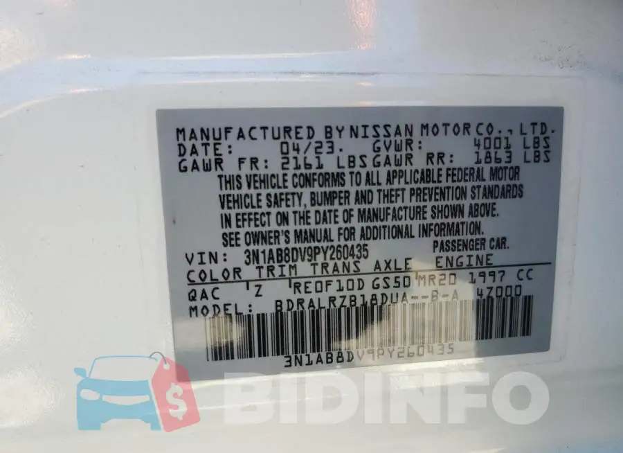 3N1AB8DV9PY260435 Photo# 12