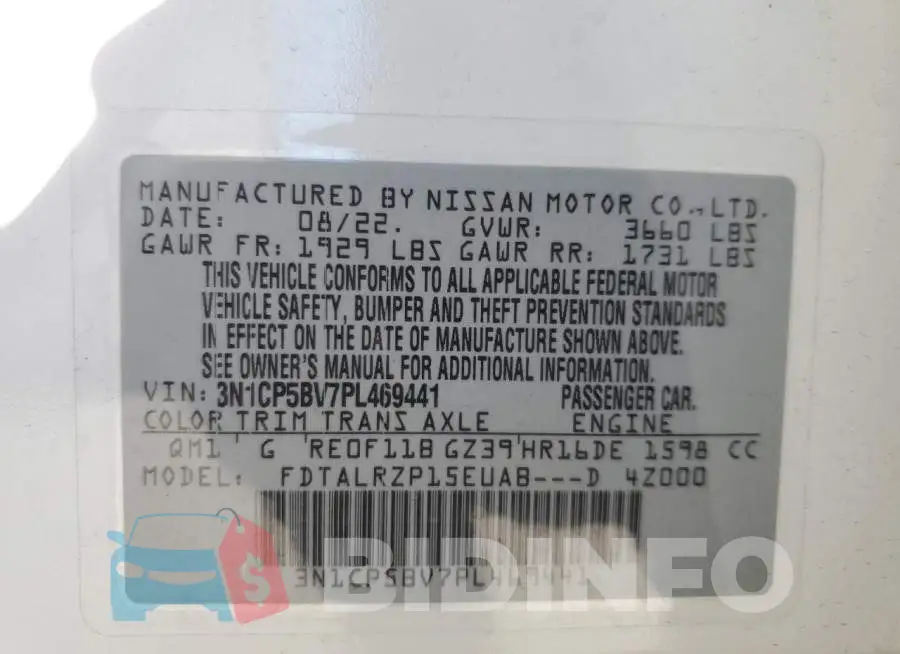 3N1CP5BV7PL469441 Photo# 13