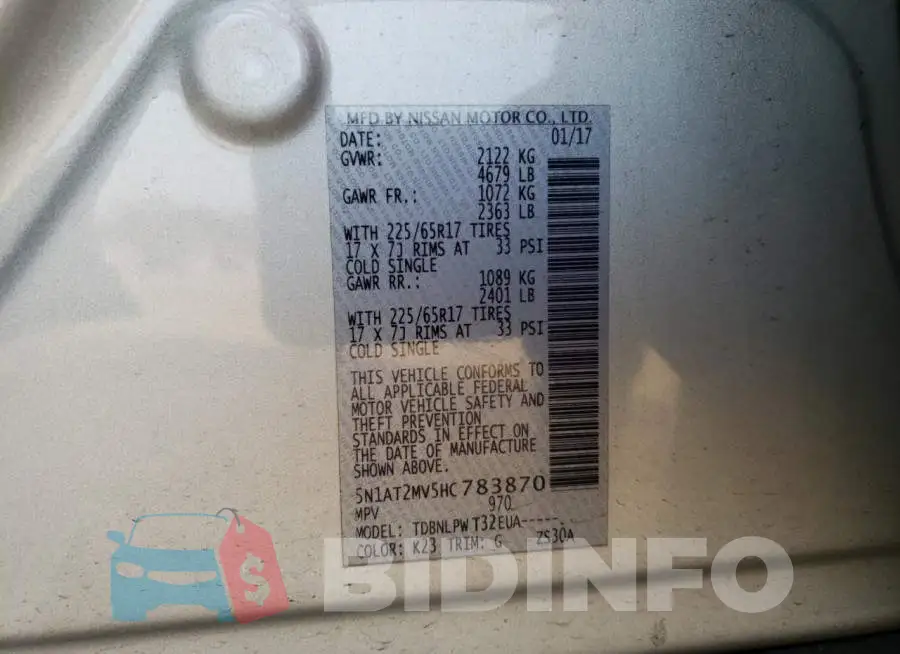 5N1AT2MV5HC783870 Photo# 13