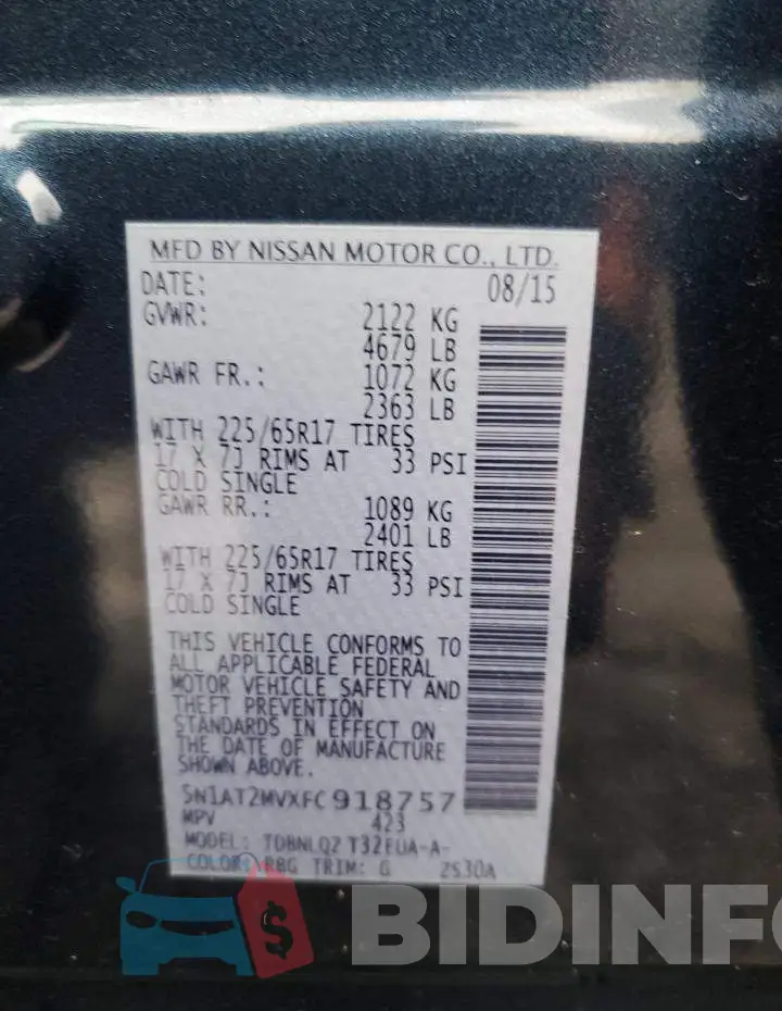 5N1AT2MVXFC918757 Photo# 13