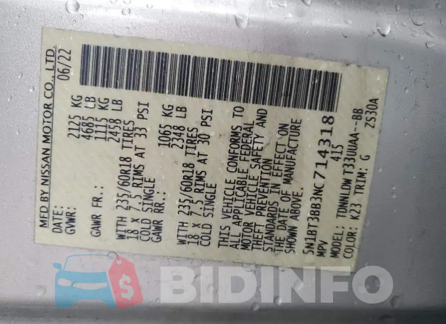 5N1BT3BB3NC714318 Photo# 13