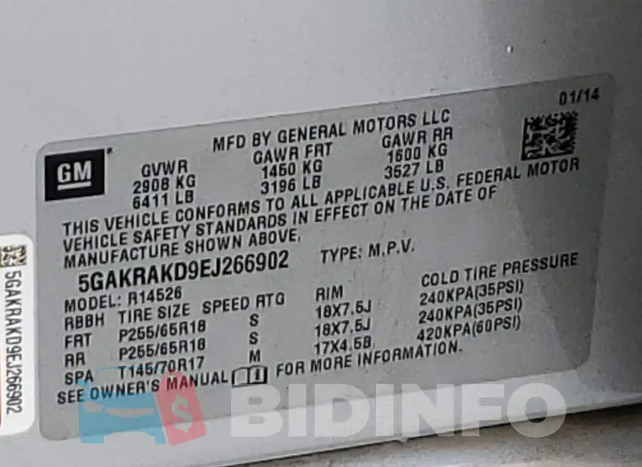 5GAKRAKD9EJ266902 Photo# 13