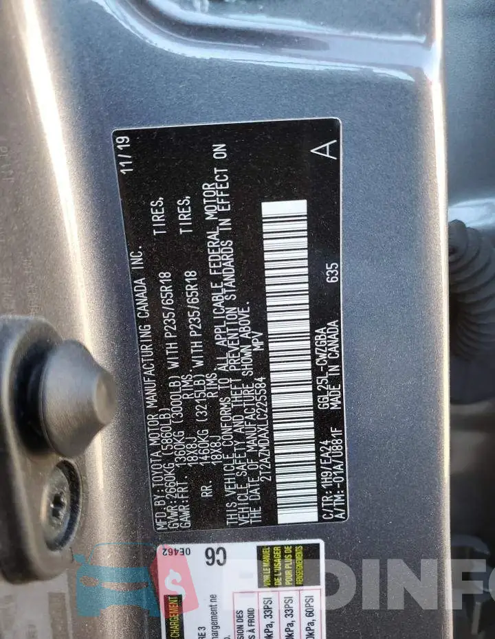 2T2AZMDAXLC225584 Photo# 14