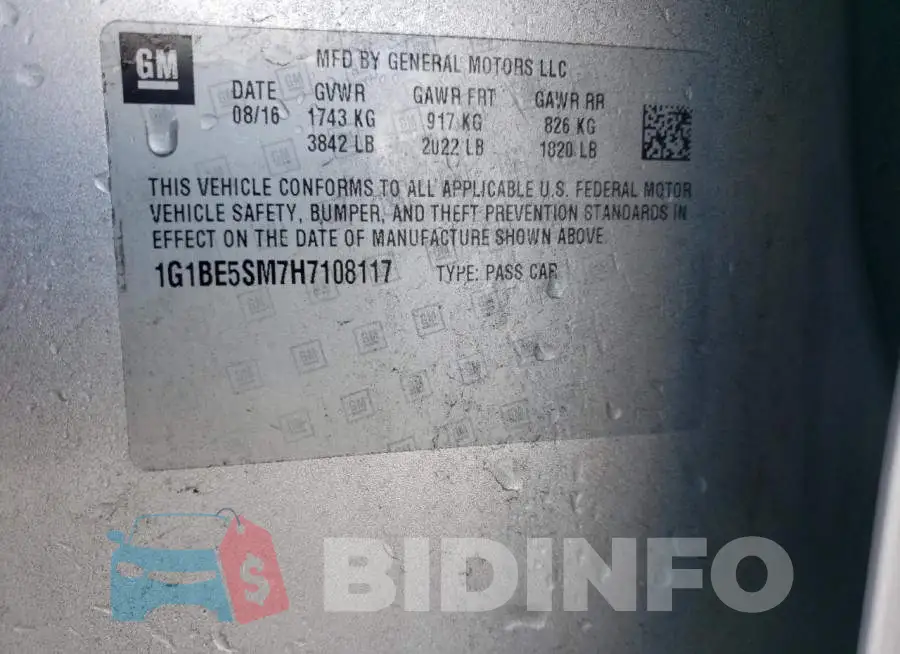 1G1BE5SM7H7108117 Photo# 13